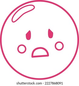 Sad and mad pink bubble emoji
