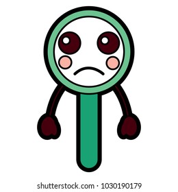 sad magnifying glass kawaii icon image 