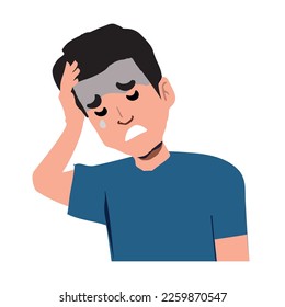 sad man crying, person with depression and discouragement.
