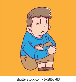 Sad man daydreaming