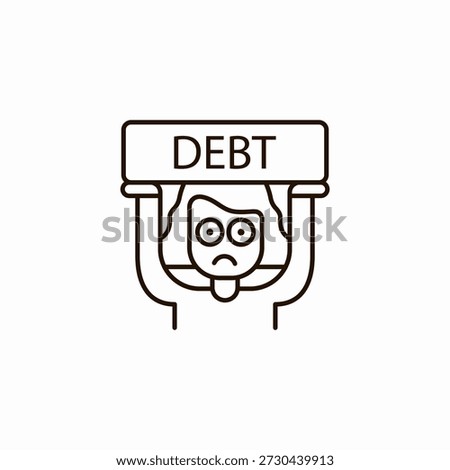 sad man debt icon sign vector