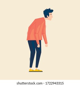 Sad man, depression. Flat illustration