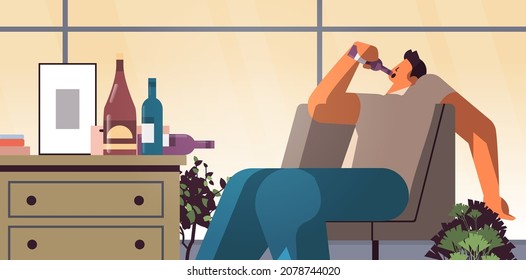 hombre triste borracho con botellas alcohol solo alcohol empobrecido adicto borracho que tiene problemas de adicción al alcohol