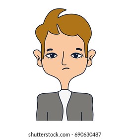 sad man with elegant clothes and hairstyle design