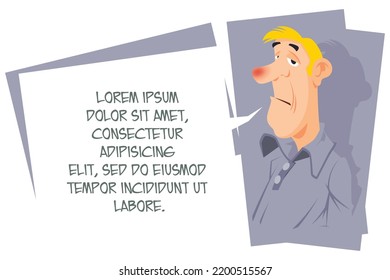 Sad man. Frustrated businessman. Unhappy person. Funny people. Illustration concept template for website, web landing page, banner, presentation, social, poster, promotion or print media.