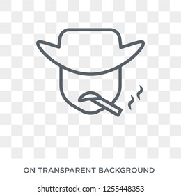 Sad man with hat icon. Trendy flat vector Sad man with hat icon on transparent background from People collection. High quality filled Sad man with hat symbol use for web and mobile