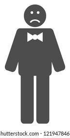 Sad man icon on a white background. Isolated sad man symbol with flat style.