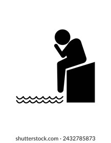 icono de hombre triste, vector mejor icono plano.