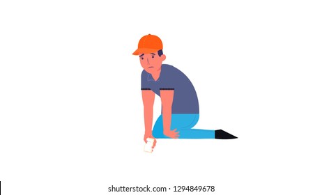 Sad man isolated vector illustration