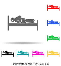 Sad, man multi color style icon. Simple glyph, flat vector of negative character icons for ui and ux, website or mobile application