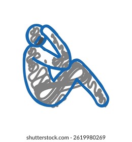 sad man silhouette doodle icon sketch vector. sad man silhouette sign. isolated symbol illustration