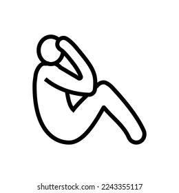 sad man silhouette line icon vector. sad man silhouette sign. isolated contour symbol black illustration