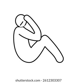 sad man silhouette line icon vector. sad man silhouette sign. isolated contour symbol black illustration