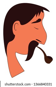 A sad man smoking cigarette vector or color illustration
