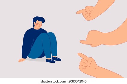 Human Hand Helps Sad Lonely Woman Stock Vector (Royalty Free) 1481722832