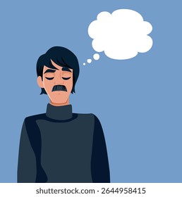 
Homem Triste Pensando Em Algo Triste Personagem De Desenho Animado Vetor. Cara estressado sendo introvertido e ansioso pensando em seus problemas
