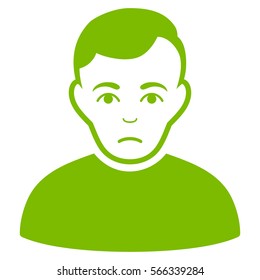 Sad Man vector icon. Flat eco green symbol. Pictogram is isolated on a white background. Designed for web and software interfaces.