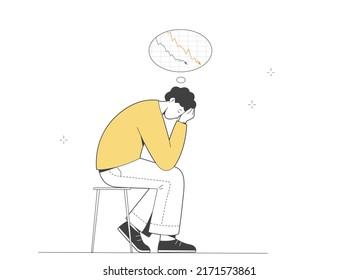 Sad Man Who Failed Stock Market Stock Vector (Royalty Free) 2171573861 ...