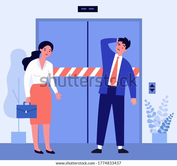 Sad Man Woman Standing Front Broken Stock Vector (Royalty Free ...