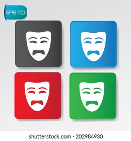 Sad mask buttons,vector