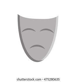 Sad Mask Face Carnival Icon Isolated Stock Vector (Royalty Free ...