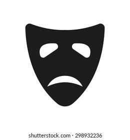 Sad Mask Icon Tragedy Theater Symbol Stock Vector (Royalty Free ...