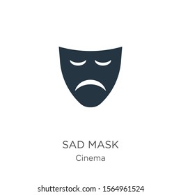 Sad mask icon vector. Trendy flat sad mask icon from cinema collection isolated on white background. Vector illustration can be used for web and mobile graphic design, logo, eps10
