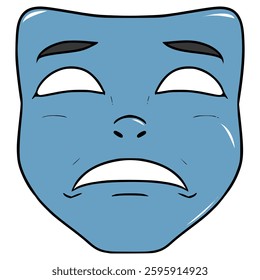 sad mask illustration hand drawn isolated vector