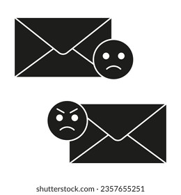 Sad message envelope icon design. Bad News symbol. Vector illustration. EPS 10.