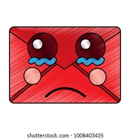 sad message envelope kawaii icon image 