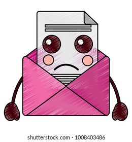 sad message envelope kawaii icon image 