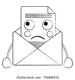 sad message envelope kawaii icon image 