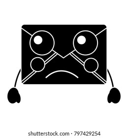 sad message envelope kawaii icon image 