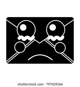 sad message envelope kawaii icon image 
