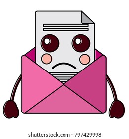 sad message envelope kawaii icon image 