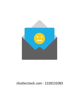 sad message symbol in flat style