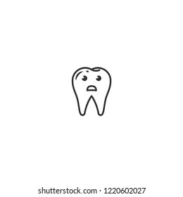 sad molar teeth line icon