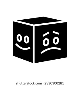 sad mood glyph icon vector. sad mood sign. isolated symbol illustration