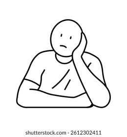sad mood man line icon vector. sad mood man sign. isolated contour symbol black illustration