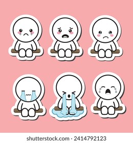 Sad mood planificador de humor, sintiendo no buen emoticono