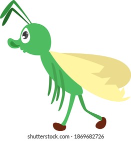 Sad moth, illustration, vector on white background.