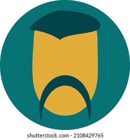 Triste bigote, ilustración, vector sobre un fondo blanco.
