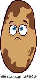 Triste tuerca, ilustración, vector sobre un fondo blanco.