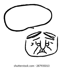 Sad old man with a empty speech bubble over his head