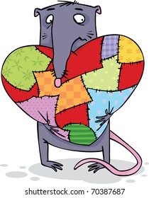 Sad old mouse with a soft heart