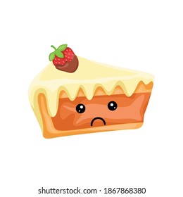 Sad orange cake with strawberry for chsristmas.
