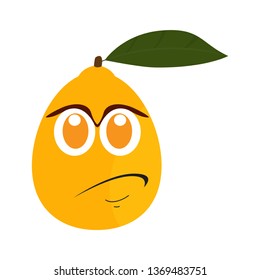 Sad orange cartoon image. Vector illustration design