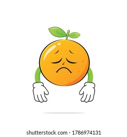 Sad Orange character on a white background -vector
