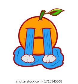 sad orange cute character illustration