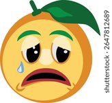 Sad Orange Expression Face Emoji
